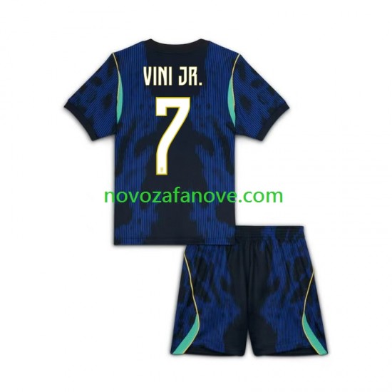 Nogometni Dres Brazil Vinicius Junior 7 Dječji Gostujući Svjetsko prvenstvo 2026 Kratkih Rukava