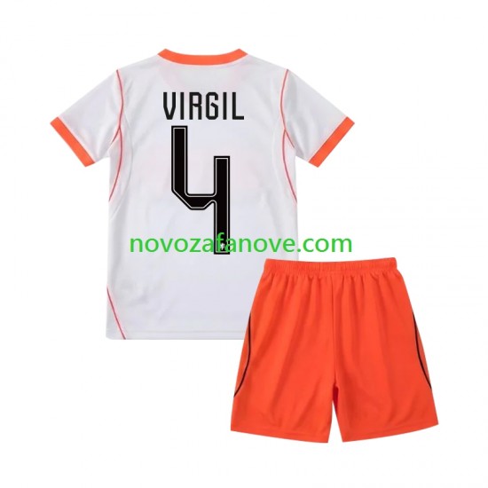 Nogometni Dres Nizozemska Virgil van Dijk 4 Dječji Gostujući Svjetsko prvenstvo 2026 Kratkih Rukava
