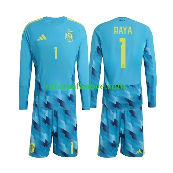 Nogometni Dres Španjolska David Raya 1 Golmanski Dječji Domaći Svjetsko prvenstvo 2026 Dugim Rukavima