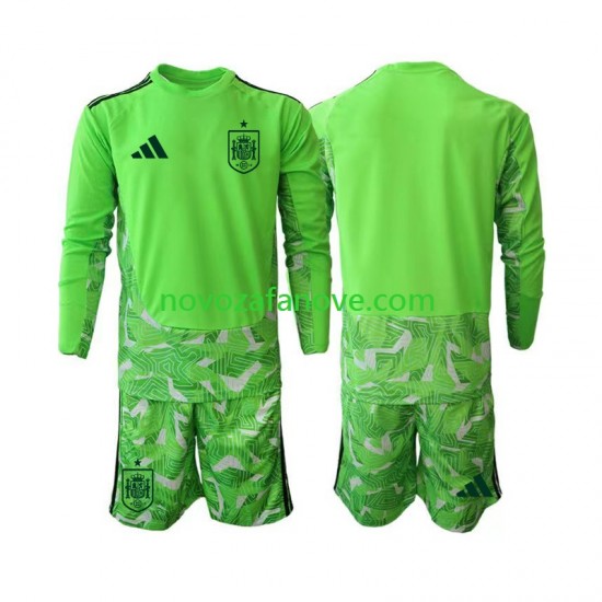 Nogometni Dres Španjolska 6th Green color Golmanski Dječji Svjetsko prvenstvo 2026 Dugim Rukavima