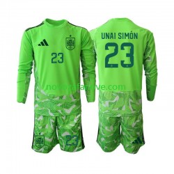 Nogometni Dres Španjolska Unai Simon 23 6th Green color Golmanski Dječji Svjetsko prvenstvo 2026 Dugim Rukavima
