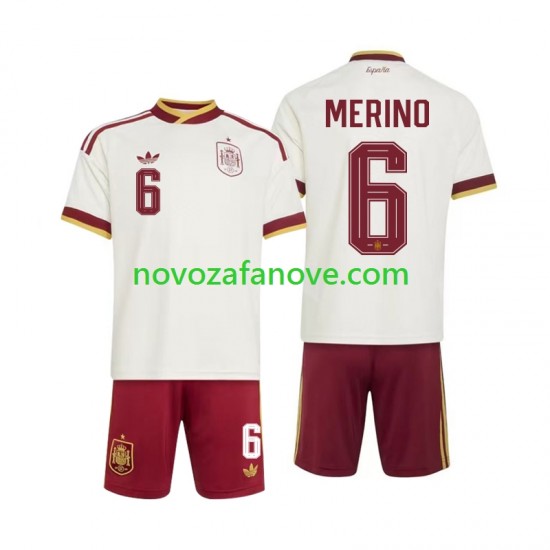 Nogometni Dres Španjolska Mikel Merino 6 Dječji Gostujući Svjetsko prvenstvo 2026 Kratkih Rukava
