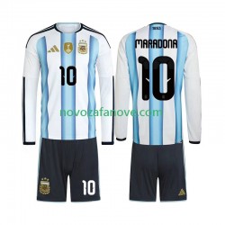 Nogometni Dres Argentina Maradona 10 Dječji Domaći Svjetsko prvenstvo 2026 Dugim Rukavima