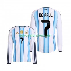Nogometni Dres Argentina Rodrigo De Paul 7 Muški Domaći Svjetsko prvenstvo 2026 Dugim Rukavima