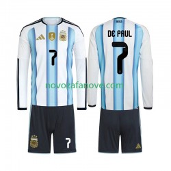 Nogometni Dres Argentina Rodrigo De Paul 7 Dječji Domaći Svjetsko prvenstvo 2026 Dugim Rukavima