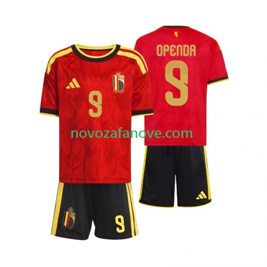 Nogometni Dres Belgija Openda 9 Dječji Domaći Svjetsko prvenstvo 2026 Kratkih Rukava