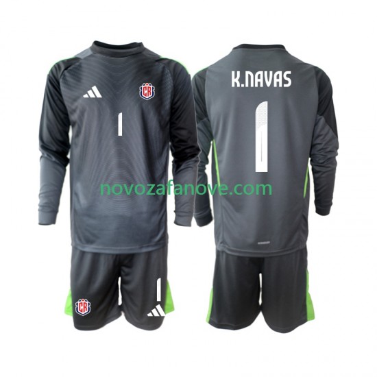 Nogometni Dres Kostarika Keylor Navas 1 Golmanski Dječji Gostujući 2025 Dugim Rukavima