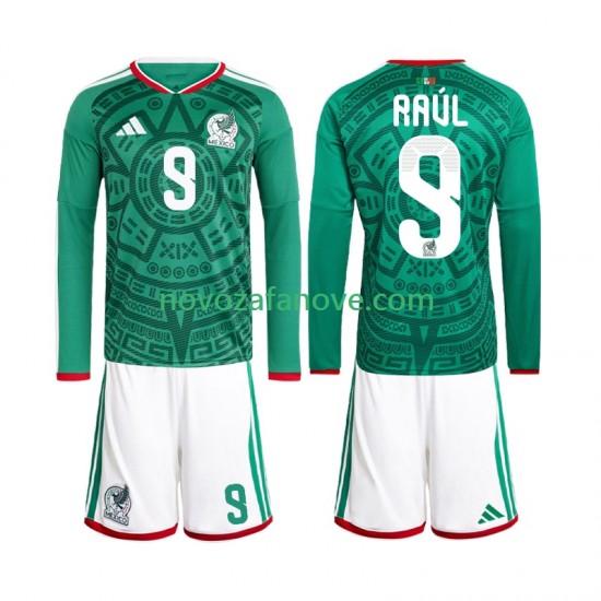 Nogometni Dres Meksiko Raul Jimenez 9 Dječji Domaći Svjetsko prvenstvo 2026 Dugim Rukavima
