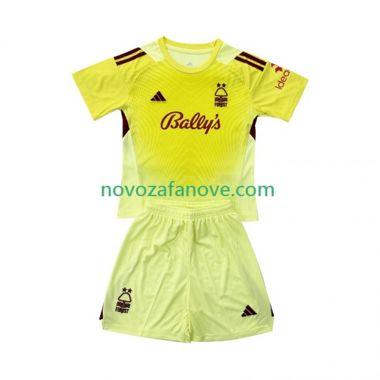 Nogometni Dres Nottingham Forest Golmanski Dječji Domaći 2025-2026 Kratkih Rukava