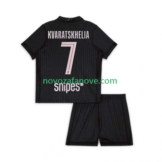 Nogometni Dres Paris Saint-Germain Khvicha Kvaratskhelia 7 Dječji Četvrti 2025-2026 Kratkih Rukava