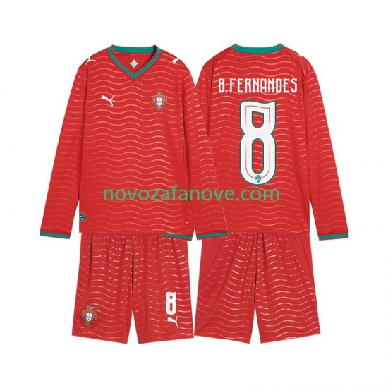 Nogometni Dres Portugal Bruno Fernandes 8 Dječji Domaći Svjetsko prvenstvo 2026 Dugim Rukavima