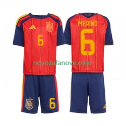 Nogometni Dres Španjolska Mikel Merino 6 Dječji Domaći Svjetsko prvenstvo 2026 Kratkih Rukava