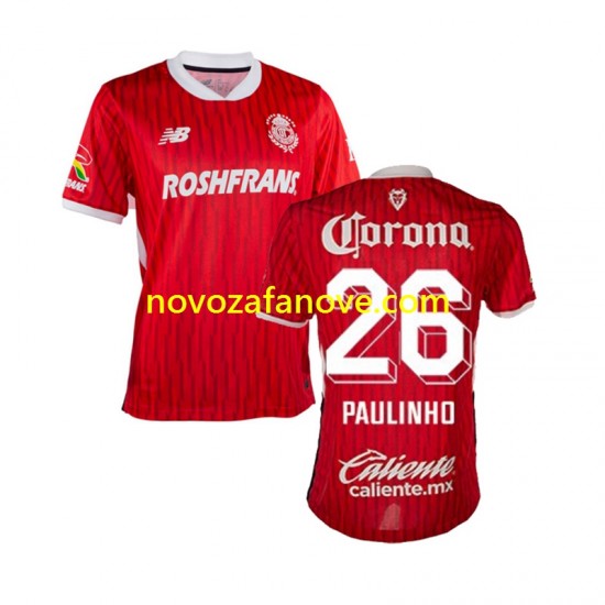 Nogometni Dres Deportivo Toluca Paulinho 26 Muški Domaći 2024-2025 Kratkih Rukava