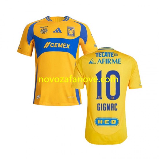 Nogometni Dres Tigres UANL Gignac 10 Muški Domaći 2024-2025 Kratkih Rukava
