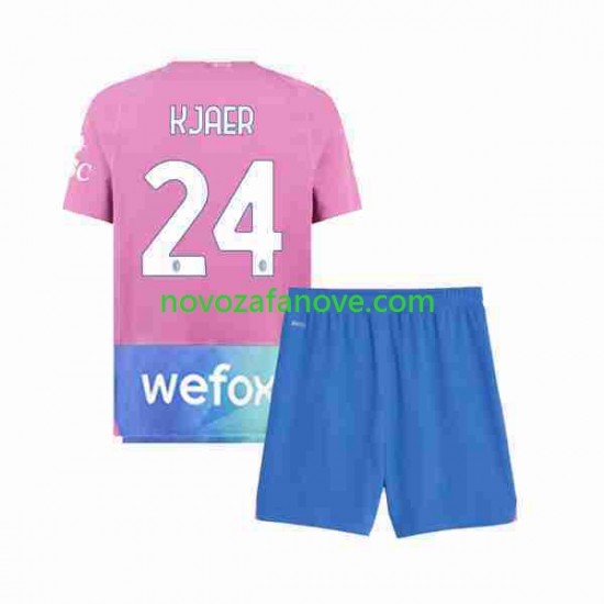 Nogometni Dres AC Milan Simon Kjaer 24 Dječji Treći 2023-2024 Kratkih Rukava