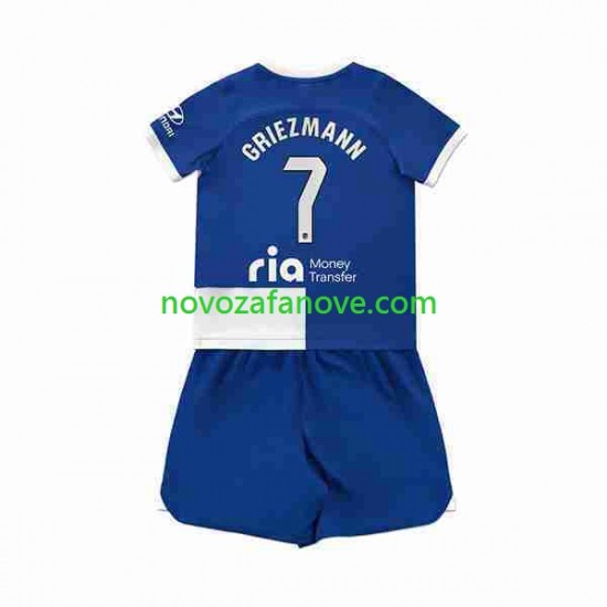 Nogometni Dres Atlético Madrid 2 Antoine Griezmann 7 Dječji Gostujući 2023-2024 Kratkih Rukava
