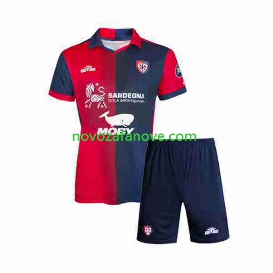 Nogometni Dres Cagliari Dječji Domaći 2023-2024 Kratkih Rukava