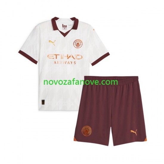 Nogometni Dres Manchester City Dječji Gostujući 2023-2024 Kratkih Rukava