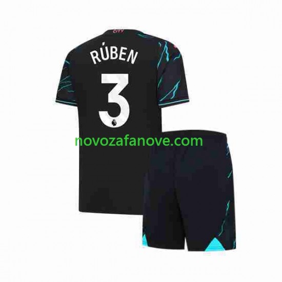 Nogometni Dres Manchester City Ruben 3 Dječji Treći 2023-2024 Kratkih Rukava