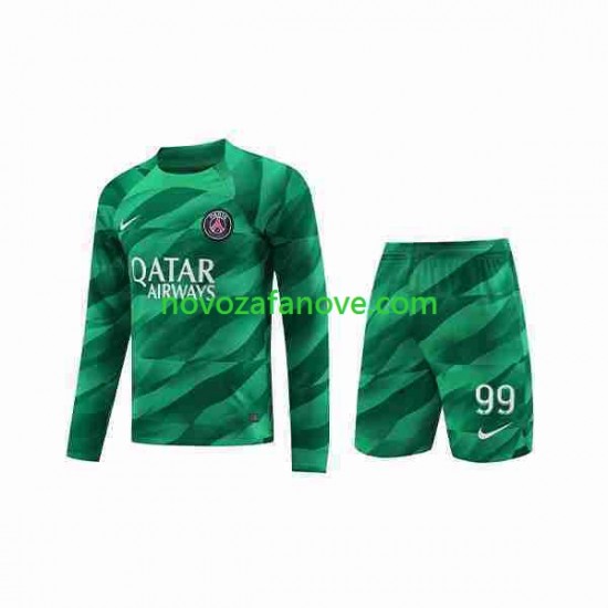 Nogometni Dres Paris Saint-Germain Donnarumma 99 Golmanski Dječji Domaći 2023-2024 Dugim Rukavima