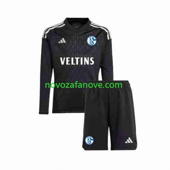 Nogometni Dres Schalke 04 Golmanski Dječji Gostujući 2023-2024 Dugim Rukavima