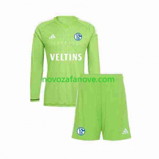 Nogometni Dres Schalke 04 Golmanski Dječji Domaći 2023-2024 Dugim Rukavima