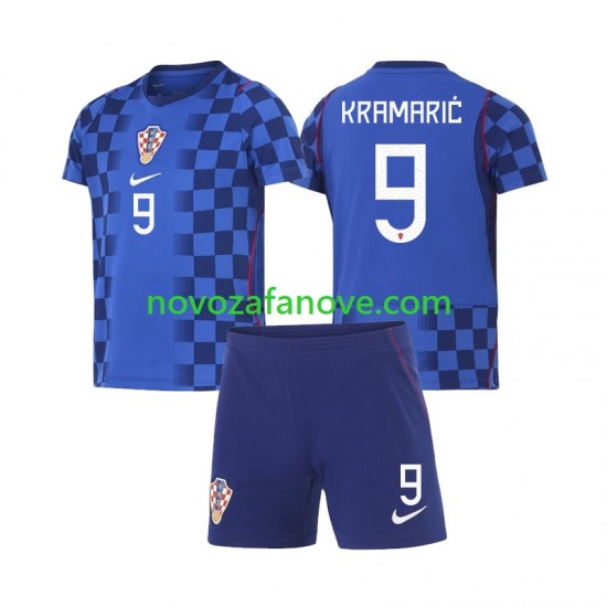 Nogometni Dres Hrvatska Andrej Kramaric 9 Dječji Gostujući Svjetsko prvenstvo 2026 Kratkih Rukava