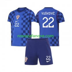 Nogometni Dres Hrvatska Luka Vuskovic 22 Dječji Gostujući Svjetsko prvenstvo 2026 Kratkih Rukava