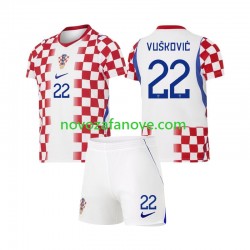 Nogometni Dres Hrvatska Luka Vuskovic 22 Dječji Domaći Svjetsko prvenstvo 2026 Kratkih Rukava