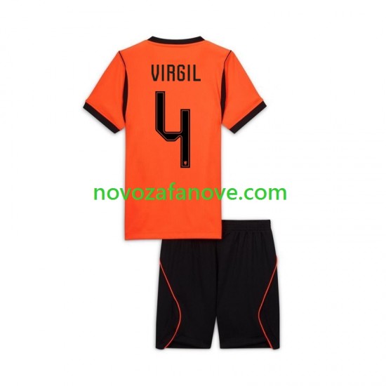 Nogometni Dres Nizozemska Virgil van Dijk 4 Dječji Domaći Svjetsko prvenstvo 2026 Kratkih Rukava