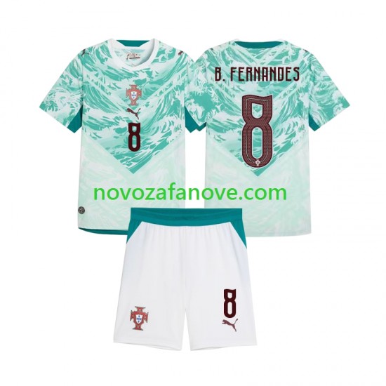 Nogometni Dres Portugal Bruno Fernandes 8 Dječji Gostujući 2026 2027 Kratkih Rukava