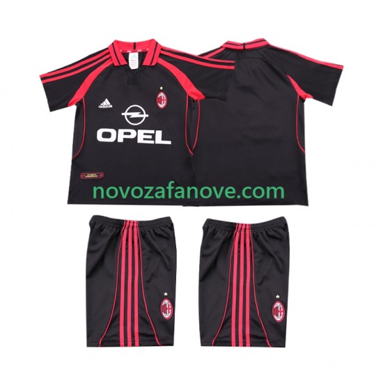 Nogometni Dres AC Milan 2000 2001 Retro Dječji Treći Kratkih Rukava