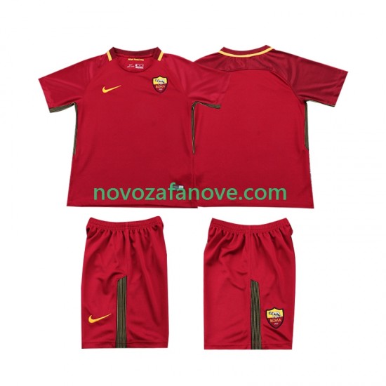 Nogometni Dres Roma 2017-2018 Retro Dječji Domaći Kratkih Rukava
