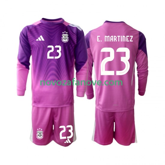 Nogometni Dres Argentina Emiliano Martinez 23 Golmanski Dječji Domaći 2025 Dugim Rukavima