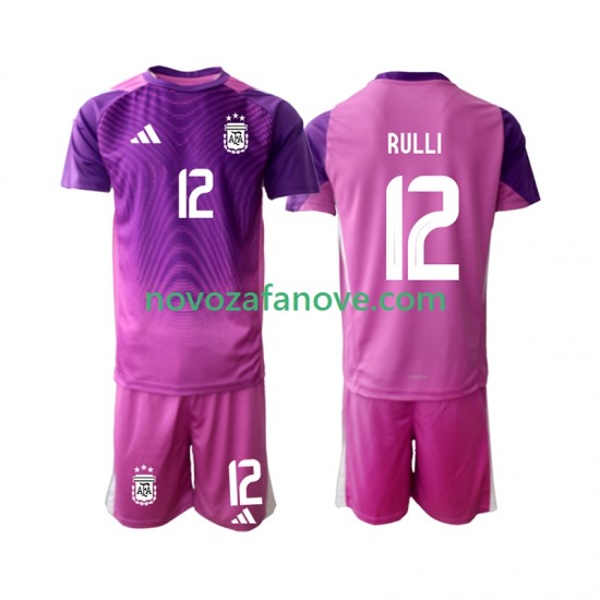 Nogometni Dres Argentina Geronimo Rulli 12 Golmanski Dječji Domaći 2025 Kratkih Rukava