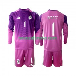 Nogometni Dres Argentina Walter Daniel Benitez 1 Golmanski Dječji Domaći 2025 Dugim Rukavima