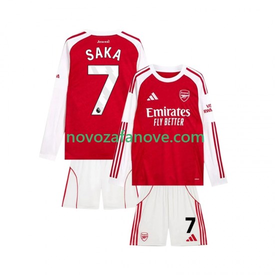 Nogometni Dres Arsenal Bukayo Saka 7 Dječji Domaći 2025-2026 Dugim Rukavima