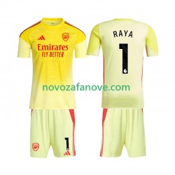 Nogometni Dres Arsenal Raya 1 Golmanski Dječji Domaći 2025-2026 Kratkih Rukava