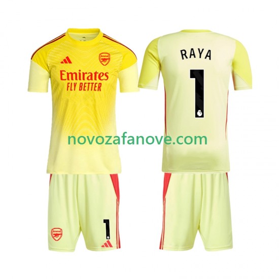 Nogometni Dres Arsenal Raya 1 Golmanski Dječji Domaći 2025-2026 Kratkih Rukava