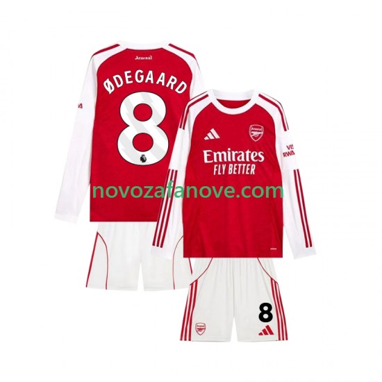 Nogometni Dres Arsenal Martin Odegaard 8 Dječji Domaći 2025-2026 Dugim Rukavima