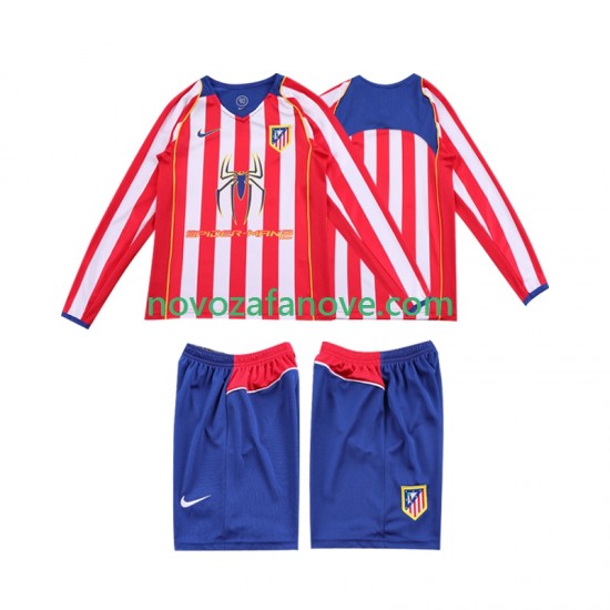 Nogometni Dres Atlético Madrid 2005 Retro Dječji Domaći 2004 Dugim Rukavima