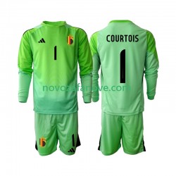 Nogometni Dres Belgija Thibaut Courtoi 1 Golmanski Dječji Domaći 2025 Dugim Rukavima