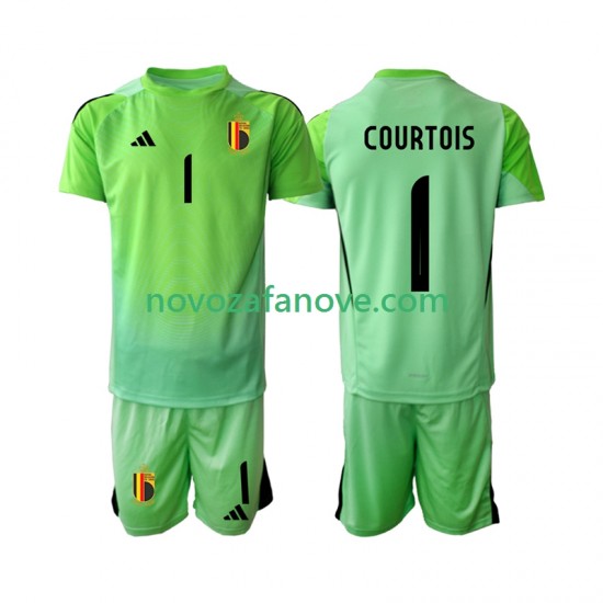 Nogometni Dres Belgija Thibaut Courtoi 1 Golmanski Dječji Domaći 2025 Kratkih Rukava