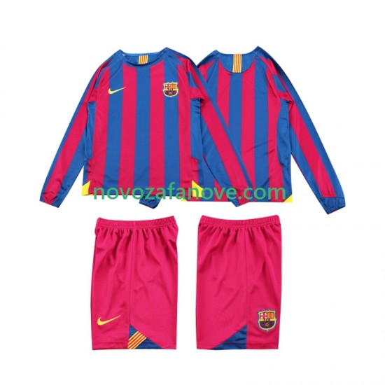Nogometni Dres FC Barcelona 2005 Retro Dječji Domaći 2006 Dugim Rukavima