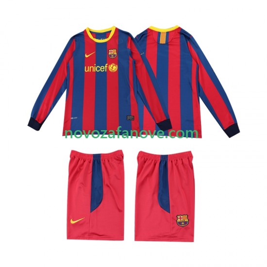 Nogometni Dres FC Barcelona Retro Dječji Domaći 2011 2010 Dugim Rukavima