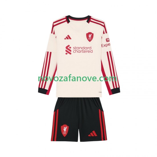 Nogometni Dres Liverpool Dječji Gostujući 2025-2026 Dugim Rukavima