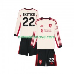 Nogometni Dres Liverpool Hugo Ekitike 22 Dječji Gostujući 2025-2026 Dugim Rukavima