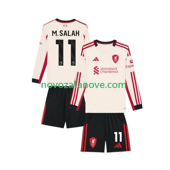 Nogometni Dres Liverpool Mohamed Salah 11 Dječji Gostujući 2025-2026 Dugim Rukavima