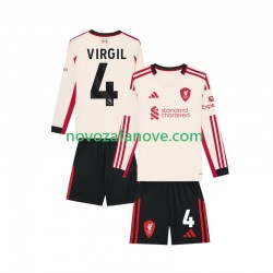 Nogometni Dres Liverpool Virgil van Dijk 4 Dječji Gostujući 2025-2026 Dugim Rukavima