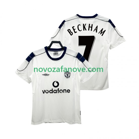 Nogometni Dres Manchester United BECKHAM 7 2000 2001 Retro Muški Gostujući Kratkih Rukava